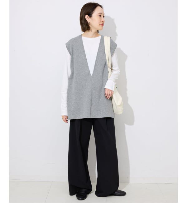 SLOBE IENA「《WEB限定/追加予約》ダブルフェイスコットンニットベスト」|ベスト・ジレ|