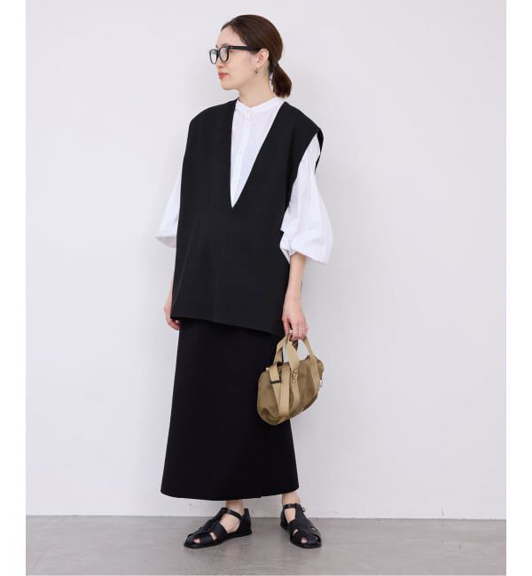 SLOBE IENA「《WEB限定/追加予約》ダブルフェイスコットンニットベスト」|ベスト・ジレ|