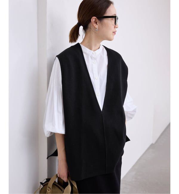 SLOBE IENA「《WEB限定/追加予約》ダブルフェイスコットンニットベスト」|ベスト・ジレ|