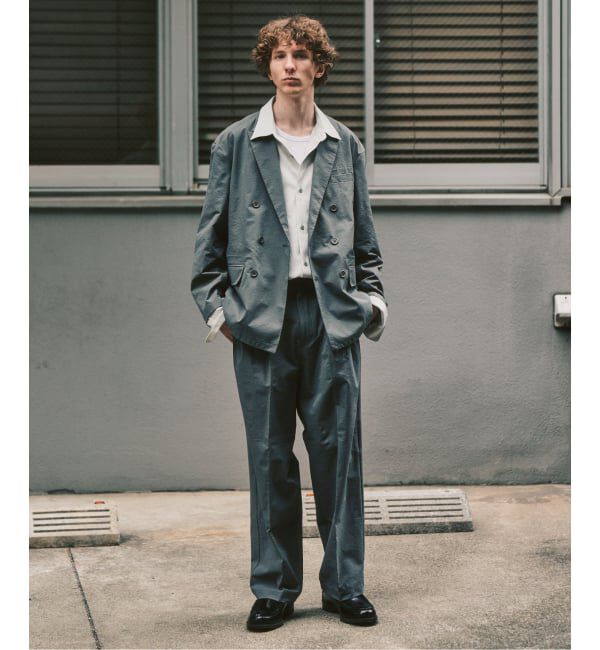 417 EDIFICE「サッカーダブル ワイドセットアップ &rdquo;ジャケット1点+パンツ1点&rdquo; の2点セット」|スーツ|グレー