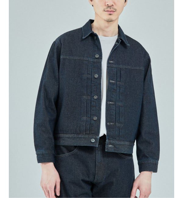 EDIFICE「COLOR DENIM トラッカージャケット」|デニムジャケット|ネイビー