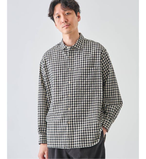 EDIFICE「コットンリネン ラウンド カラー シャツ」|シャツ・ブラウス|