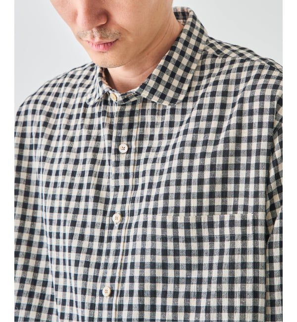 EDIFICE「コットンリネン ラウンド カラー シャツ」|シャツ・ブラウス|