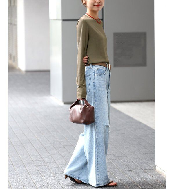 JOURNAL STANDARD relume「《追加3》ソフトテレコクルーネックロングTEE」|Tシャツ・カットソー|