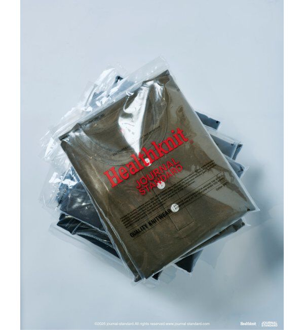 JOURNAL STANDARD「Healthknit / ヘルスニット 別注 ヘンリー ネック Tシャツ」|Tシャツ・カットソー|カーキ A