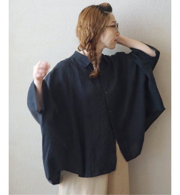journal standard luxe「《追加》リネンキャンバス バルーンシャツ」|シャツ・ブラウス|ブラック