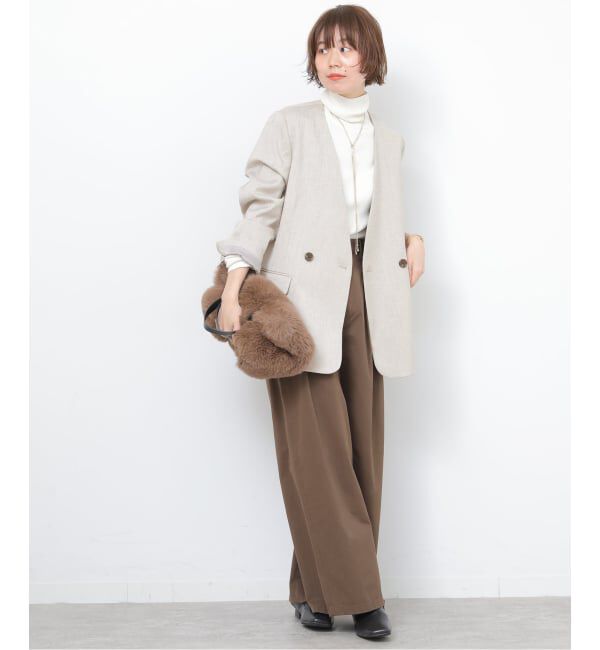 JOURNAL STANDARD relume「ダブルフロントノーカラージャケット」|ノーカラージャケット|