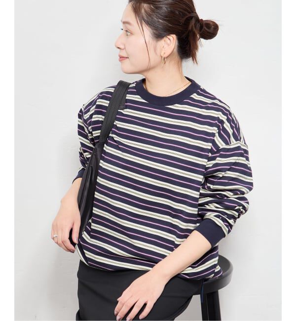 JOURNAL STANDARD「《追加》シャーリングロングスリーブTシャツ」|Tシャツ・カットソー|ネイビー B