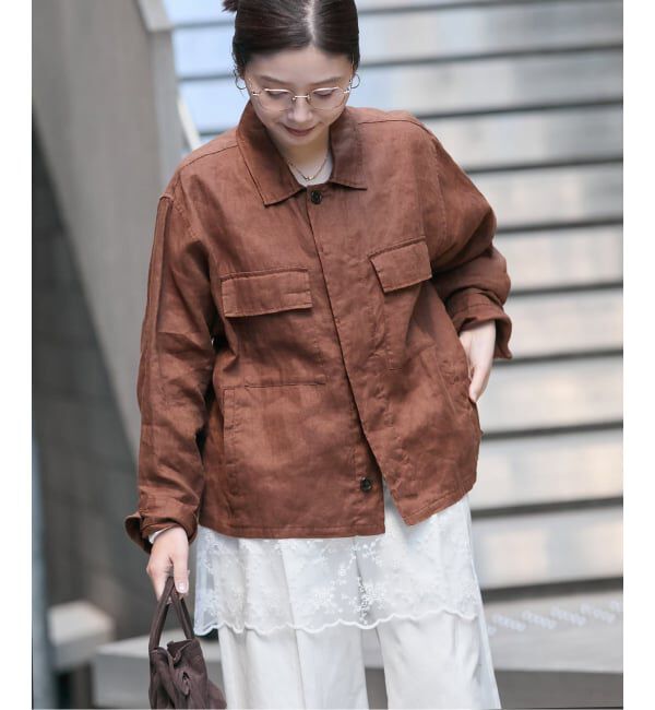 JOURNAL STANDARD「《追加》リネンミリタリージャケット」|ミリタリージャケット|