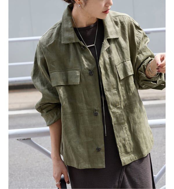 JOURNAL STANDARD「《追加》リネンミリタリージャケット」|ミリタリージャケット|