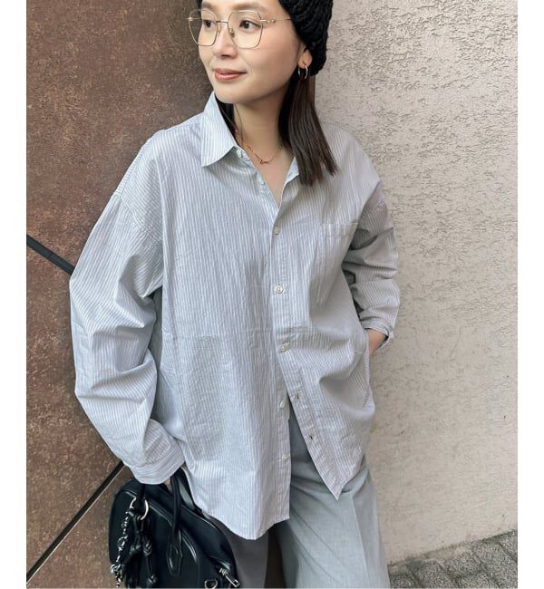 JOURNAL STANDARD「《追加》【LANCER CLOTHING CORPORATION】 オーバーFITストライプシャツ」|シャツ・ブラウス|グレー