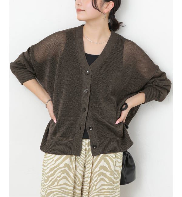 JOURNAL STANDARD relume「《追加予約 / 新色》PEリネンルーズVカーディガン」|カーディガン|グレー