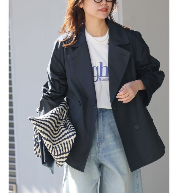 JOURNAL STANDARD relume「《追加2 / 手洗い可》ハーフトレンチコート」|トレンチコート|ネイビー