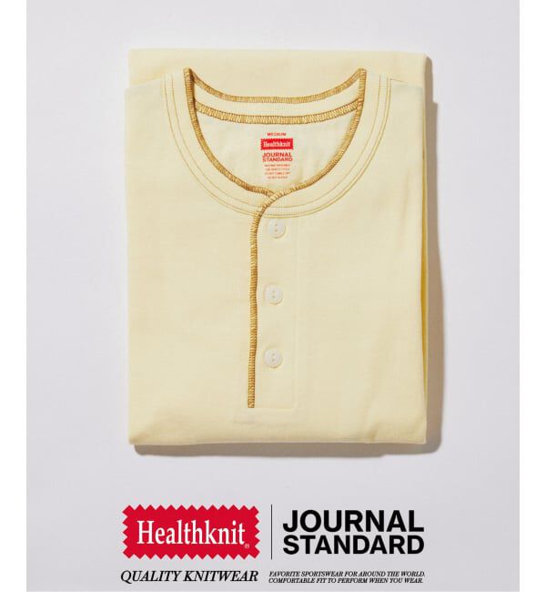 JOURNAL STANDARD「《予約》Healthknit / ヘルスニット 別注 ヘンリーネックTシャツ」|Tシャツ・カットソー|イエロー