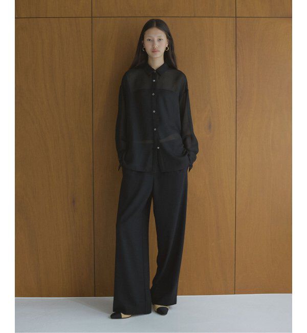 NOBLE「ELENI/エルニ メッシュレギュラーワイドシャツ」|シャツ・ブラウス|