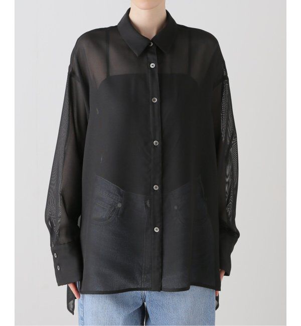 NOBLE「ELENI/エルニ メッシュレギュラーワイドシャツ」|シャツ・ブラウス|