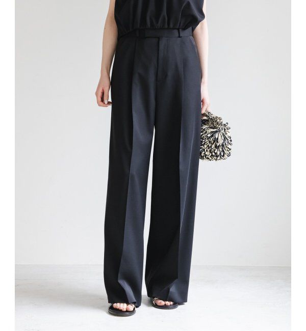 NOBLE「《追加》【洗える】エステルツイルストレッチスラックスパンツ7」|スラックス|