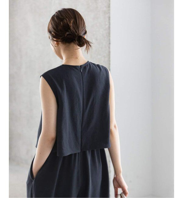 NOBLE「《追加》ダブルクレープスリーブレスオールインワン3」|オールインワン|