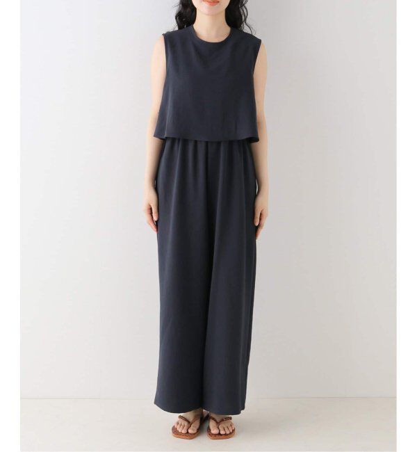 NOBLE「《追加》ダブルクレープスリーブレスオールインワン3」|オールインワン|