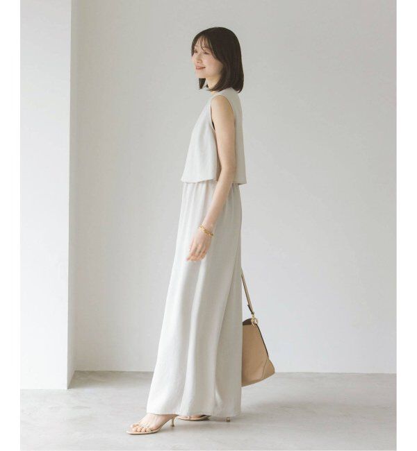 NOBLE「《追加》ダブルクレープスリーブレスオールインワン3」|オールインワン|