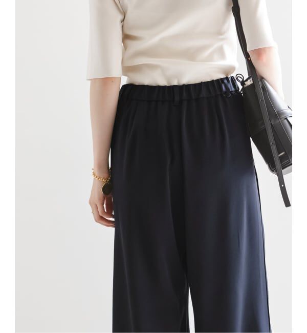 NOBLE「【洗える】ルナサテンベルテッドパンツ」|スラックス|