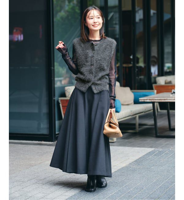 NOBLE「FOX/Caファーニットフロントボタンベスト」|ベスト・ジレ|