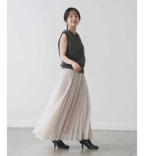 NOBLE「FOX/Caファーニットフロントボタンベスト」|ベスト・ジレ|