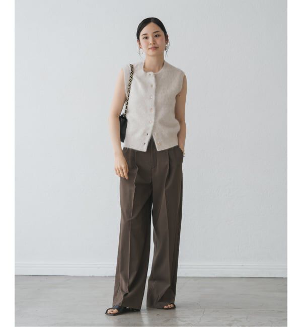 NOBLE「FOX/Caファーニットフロントボタンベスト」|ベスト・ジレ|