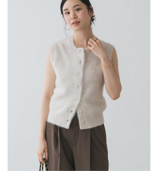 NOBLE「FOX/Caファーニットフロントボタンベスト」|ベスト・ジレ|