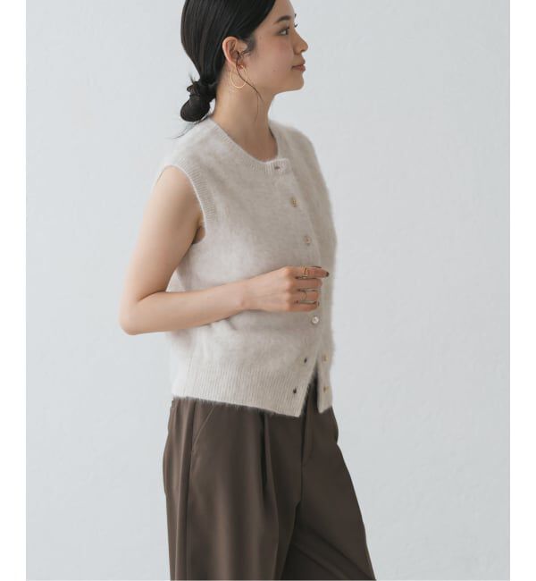 NOBLE「FOX/Caファーニットフロントボタンベスト」|ベスト・ジレ|