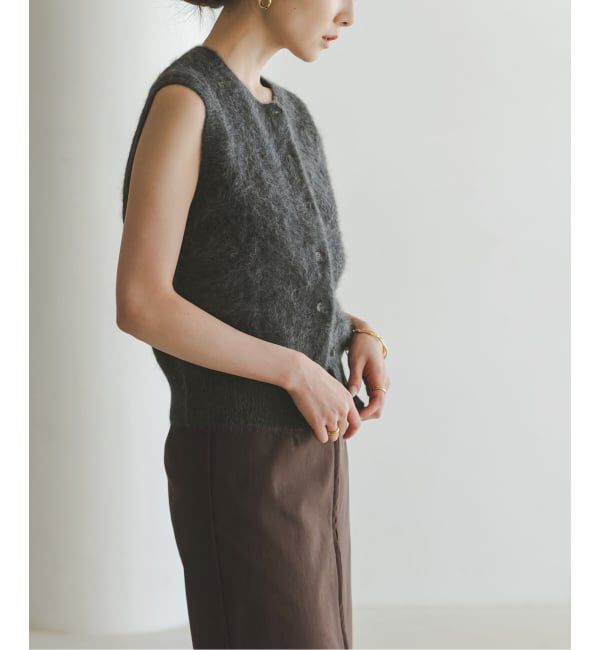 NOBLE「FOX/Caファーニットフロントボタンベスト」|ベスト・ジレ|