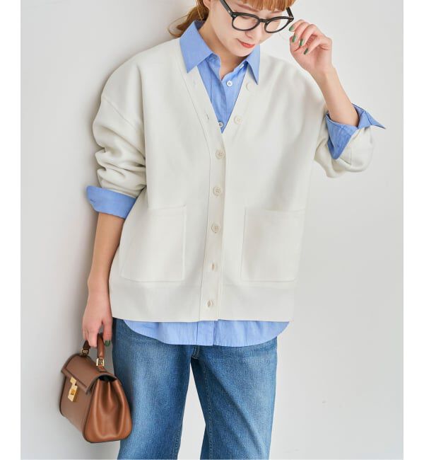 Spick and Span「ウォッシャブルコアスパンヤーンカーディガン」|カーディガン|ホワイト