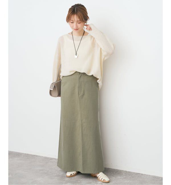 Spick and Span「ウォッシュドツイルナロースカート」|スカート|