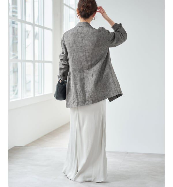 Spick and Span「《手洗い可》エアリーリネン1Bジャケット」|テーラードジャケット|