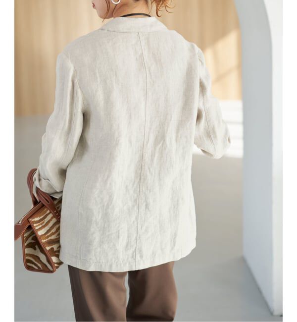 Spick and Span「《手洗い可》エアリーリネン1Bジャケット」|テーラードジャケット|