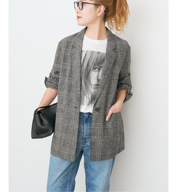 Spick and Span「《手洗い可》エアリーリネン1Bジャケット」|テーラードジャケット|