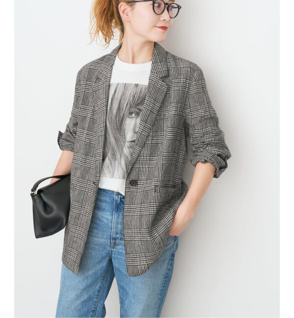 Spick and Span「《手洗い可》エアリーリネン1Bジャケット」|テーラードジャケット|