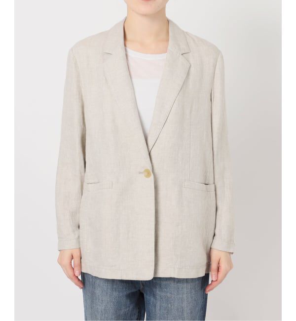 Spick and Span「《手洗い可》エアリーリネン1Bジャケット」|テーラードジャケット|