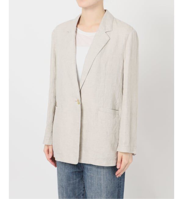 Spick and Span「《手洗い可》エアリーリネン1Bジャケット」|テーラードジャケット|
