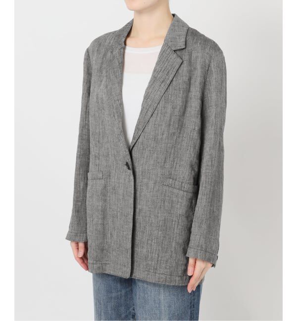 Spick and Span「《手洗い可》エアリーリネン1Bジャケット」|テーラードジャケット|