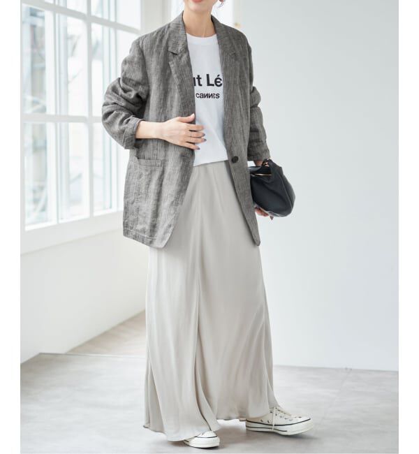 Spick and Span「《手洗い可》エアリーリネン1Bジャケット」|テーラードジャケット|