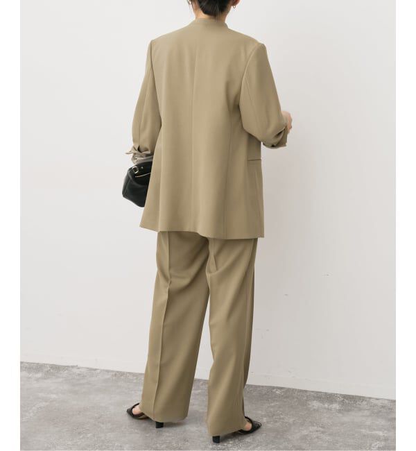 Spick and Span「《セットアップ可》トロストレッチVカラージャケット」|ノーカラージャケット|