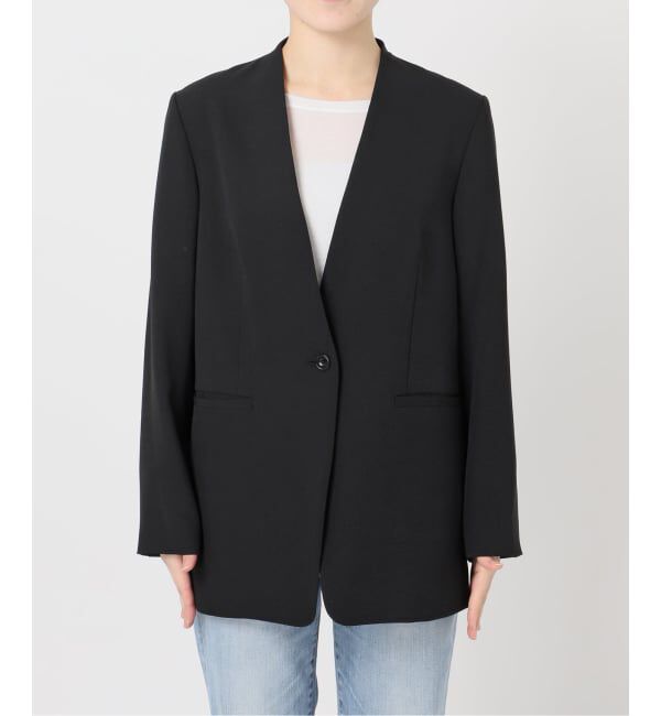 Spick and Span「《セットアップ可》トロストレッチVカラージャケット」|ノーカラージャケット|