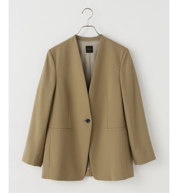 Spick and Span「《セットアップ可》トロストレッチVカラージャケット」|ノーカラージャケット|