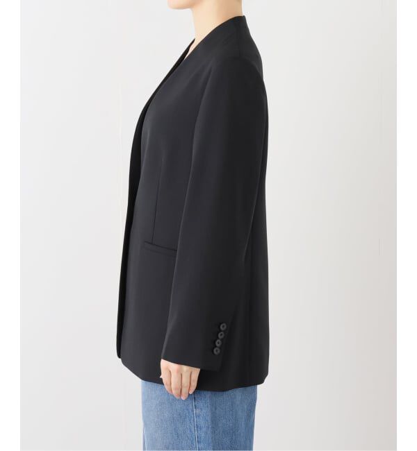 Spick and Span「《セットアップ可》トロストレッチVカラージャケット」|ノーカラージャケット|