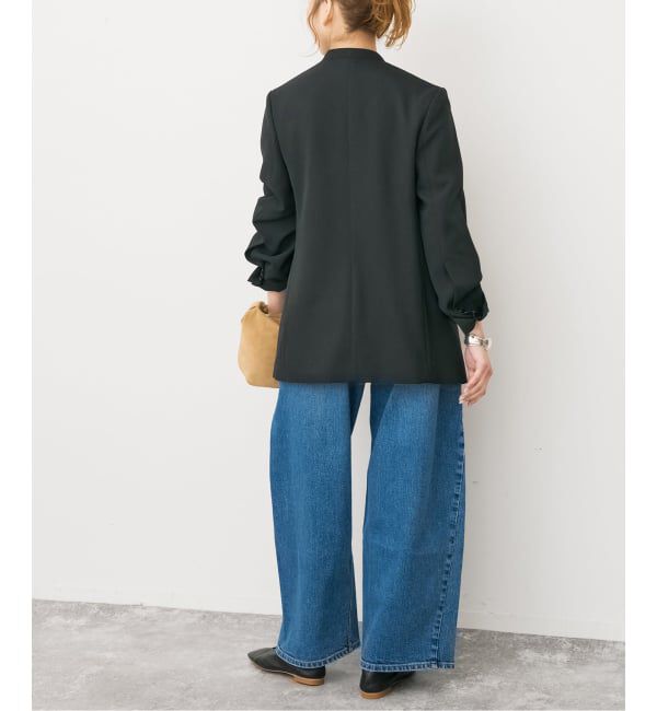 Spick and Span「《セットアップ可》トロストレッチVカラージャケット」|ノーカラージャケット|