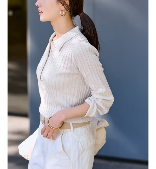 FRAMeWORK「リブニットポロシャツ」|ニット・セーター|