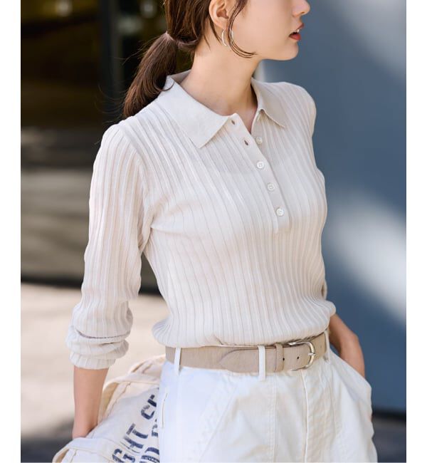 FRAMeWORK「リブニットポロシャツ」|ニット・セーター|