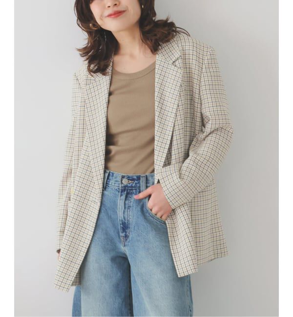 Spick and Span「リネンライクロングジャケット」|テーラードジャケット|ホワイトベース