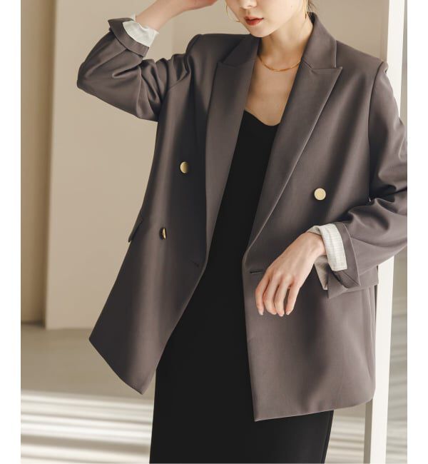 NOBLE「《追加・新色・セットアップ対応》フローツイルピークドラペルジャケット」|テーラードジャケット|
